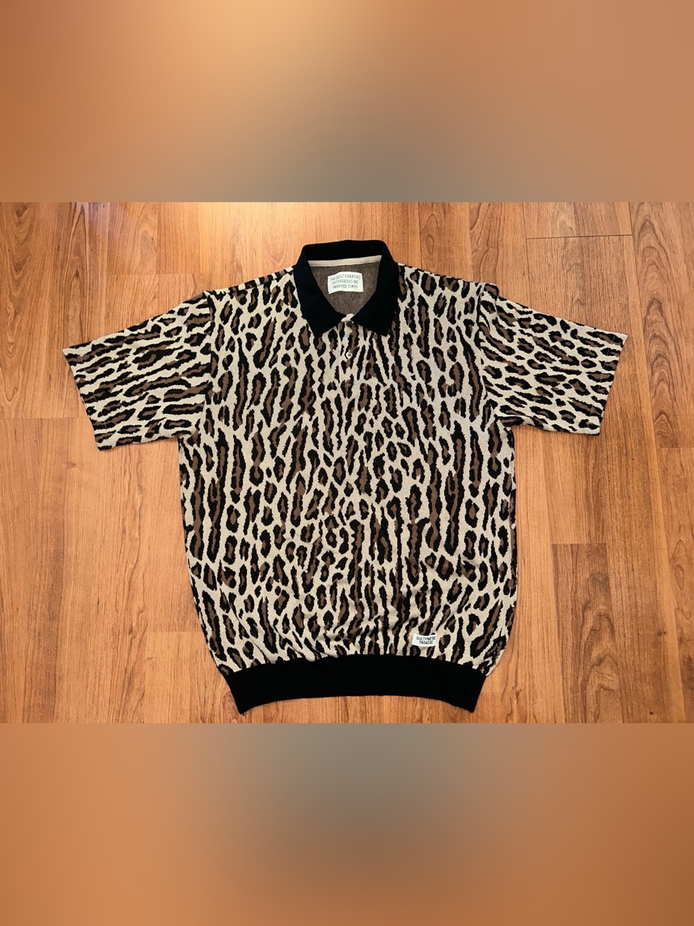 Wacko Maria - Leopard-Jacquard Polo Shirt  XL